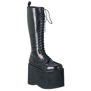 DEMONIA - MEGA 602 Sky High Unisex Black Platform Boots